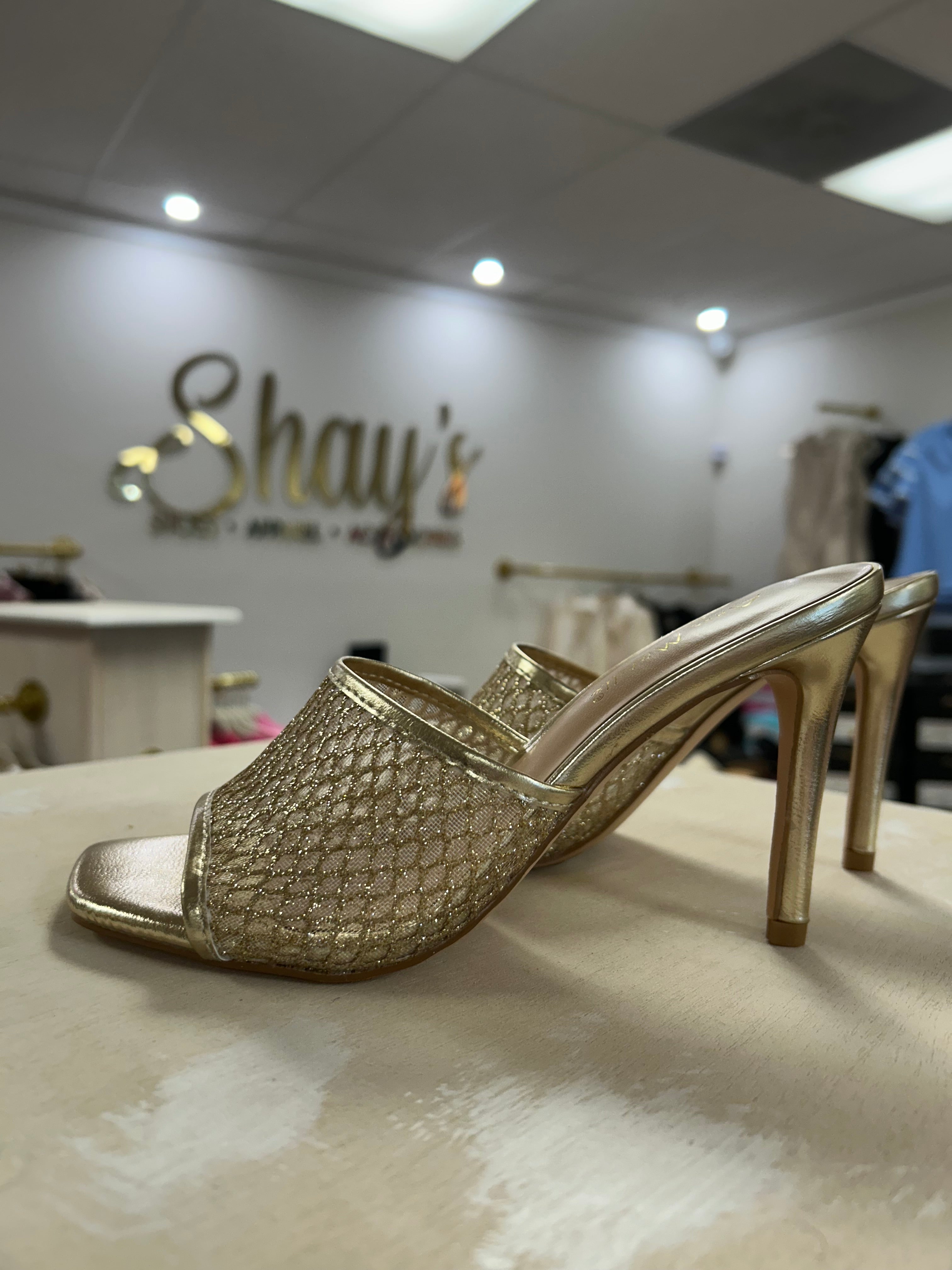 One - Gold Mesh Heel