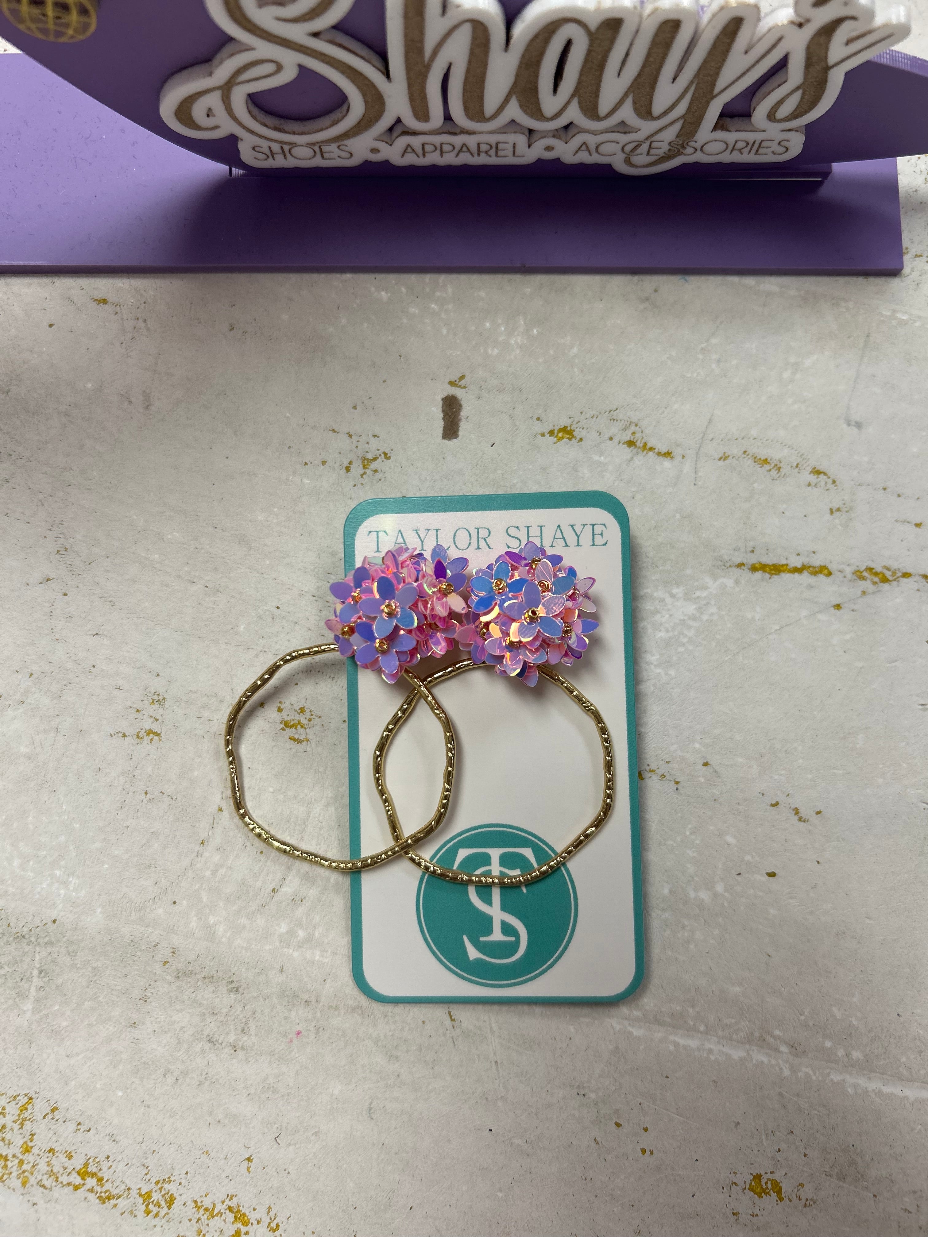 Taylor Shaye-Iridescent Flower Hoops