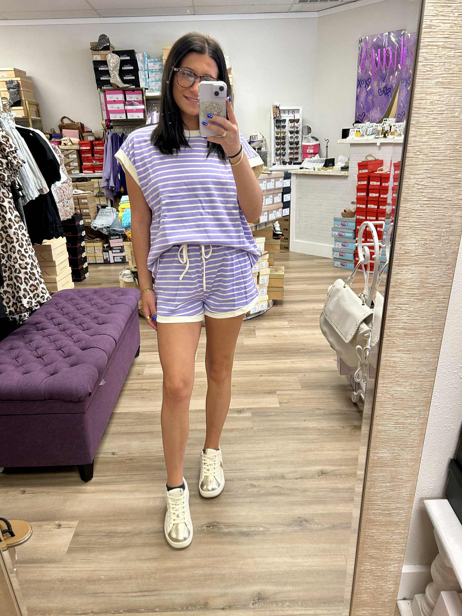 Bella Purple Stripped Set