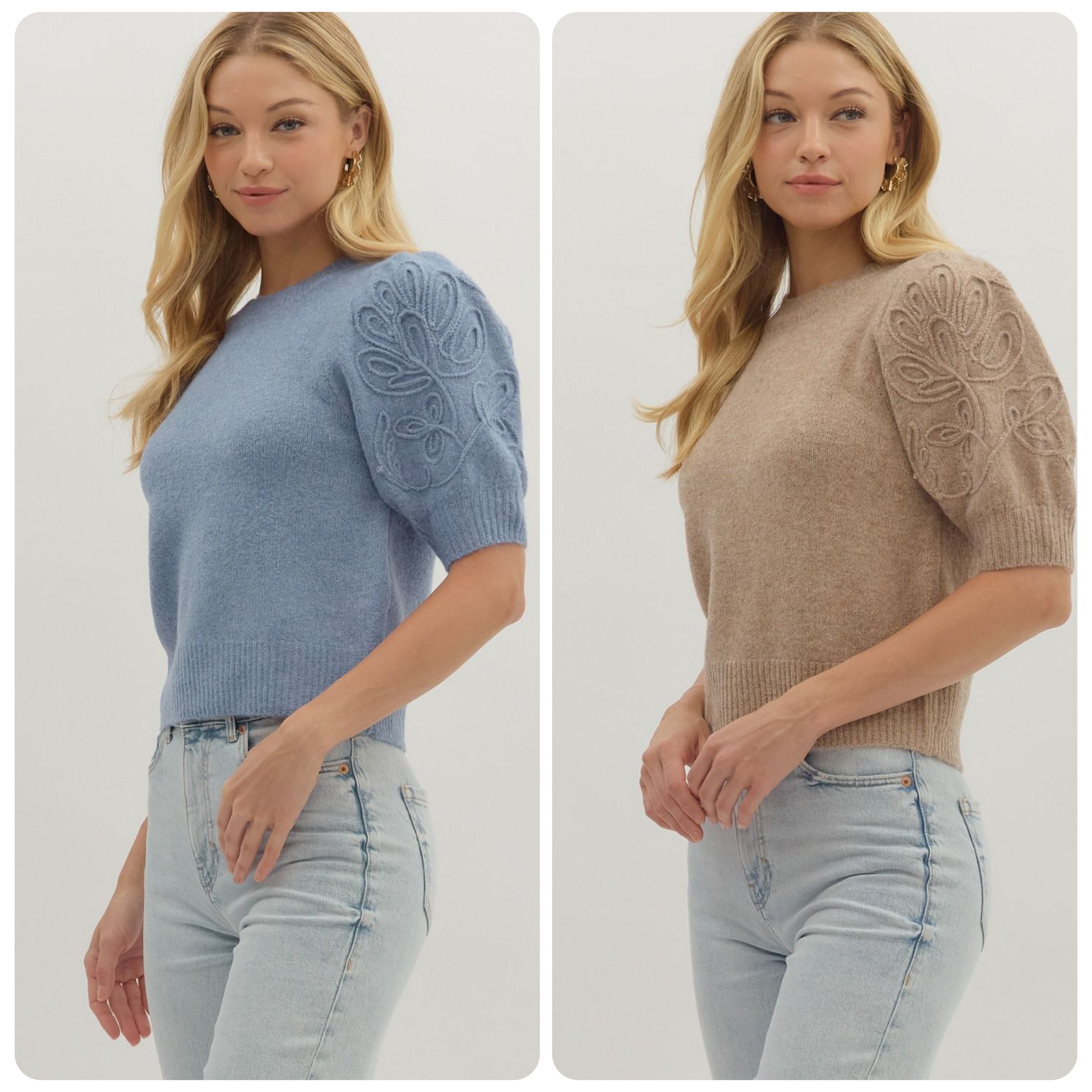 Appliqué Sleeve Detail Top