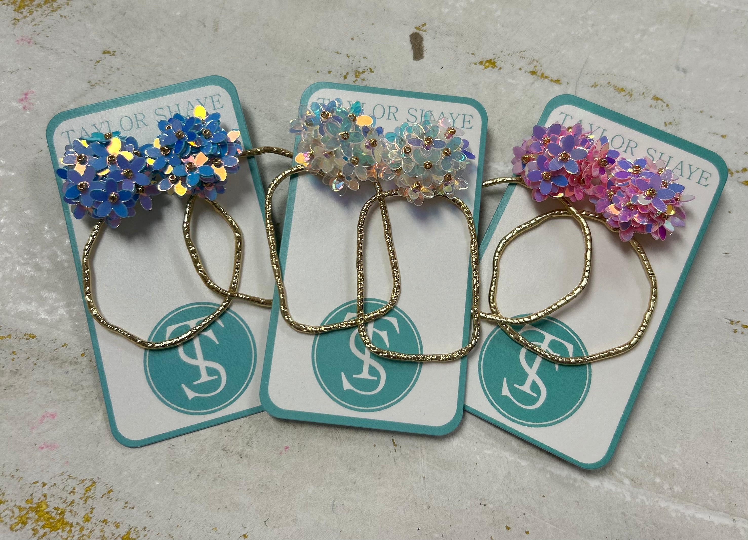 Taylor Shaye-Iridescent Flower Hoops
