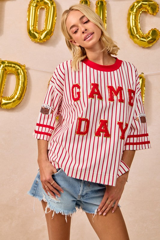 A-Team Striped Game Day Top
