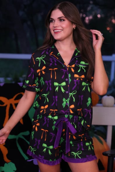 Bow Bewitched Ruffle Pajama Set