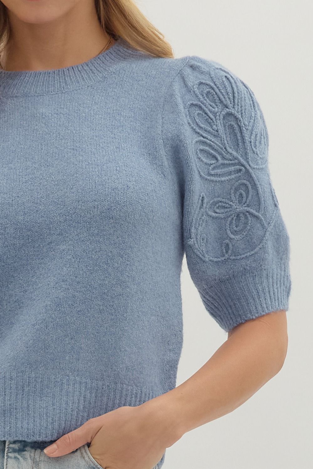 Appliqué Sleeve Detail Top
