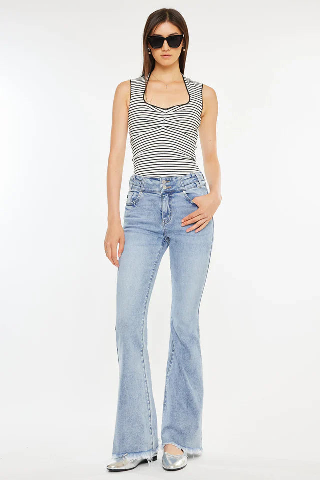 Jazmin High Rise Flare Jeans - Light Wash