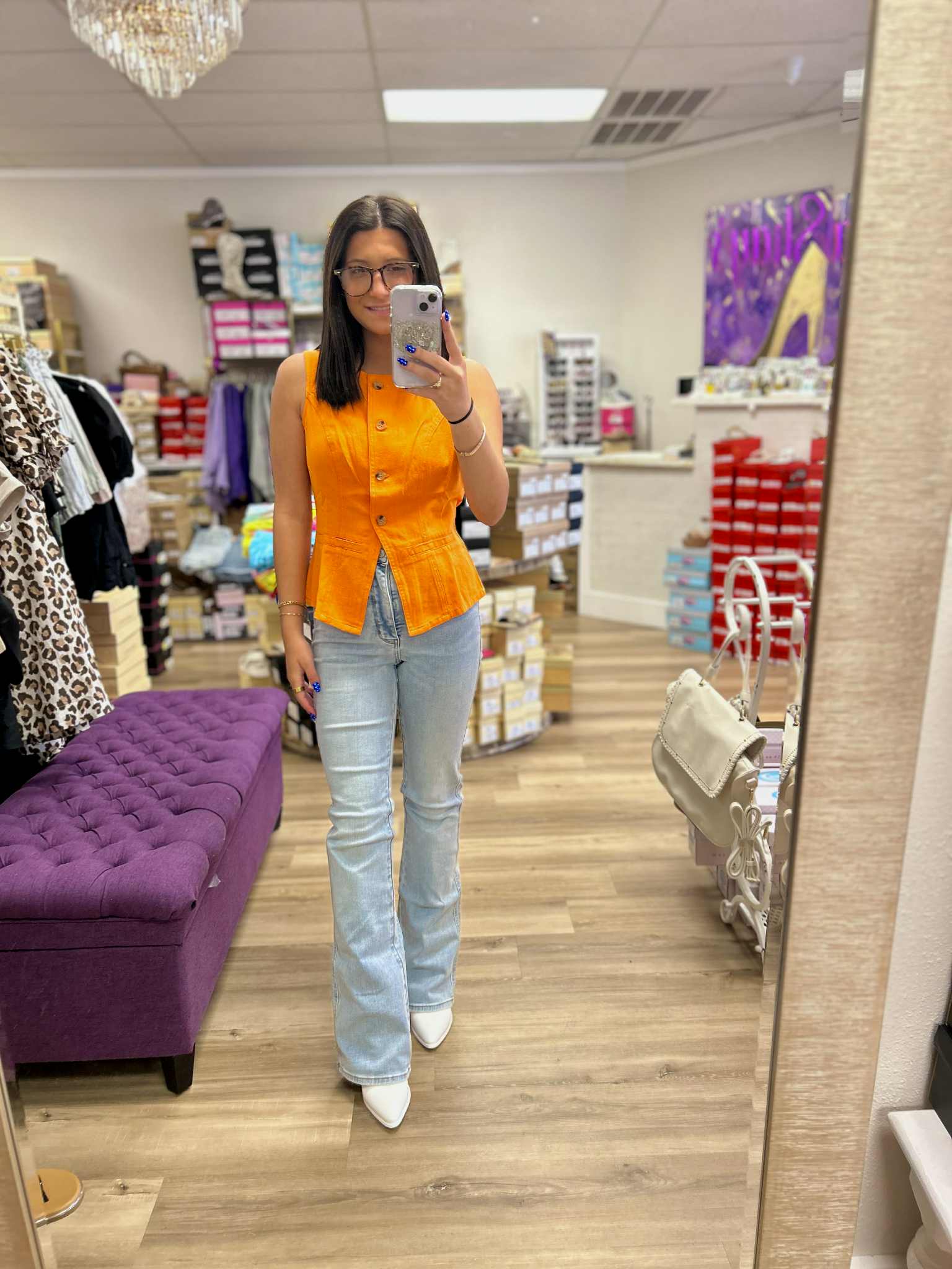 Slim Fit Color Denim Vest