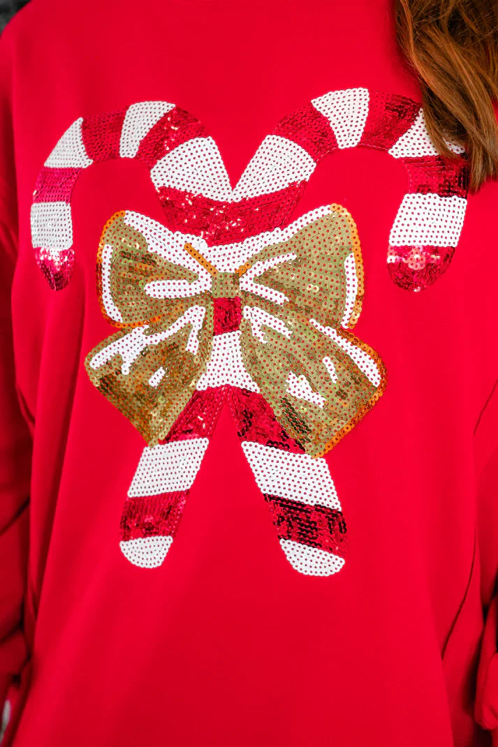 Candy Cane Lane Sequin Top