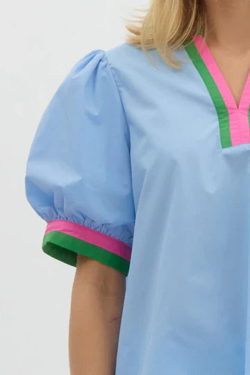 Napa- Bubble Sleeve Top With Band