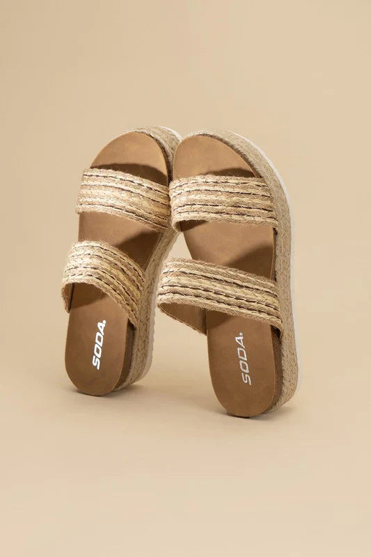 West Platform Sandal - Natural/gold/multi