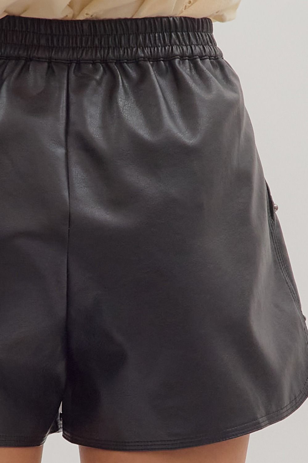 Fine In Leather- High Rise Leather Shorts