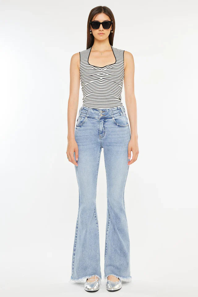 Jazmin High Rise Flare Jeans - Light Wash