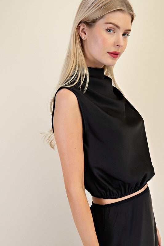 Satin Sleeveless Blouse