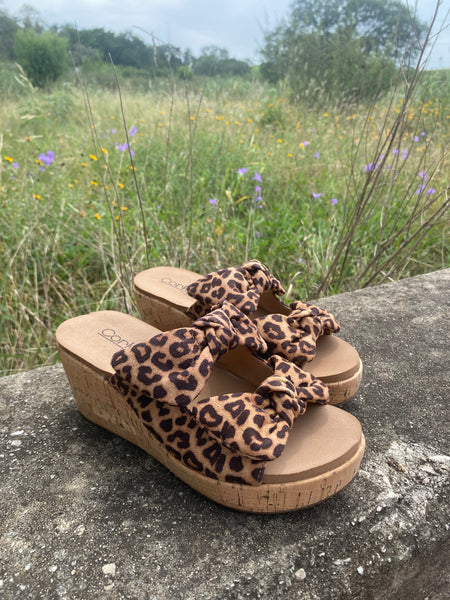 Leopard Bowed Up Wedges