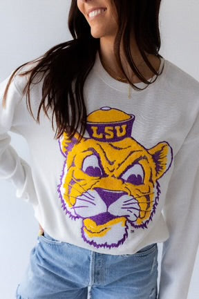 LSU Mascot Chenille Crewneck Sweatshirt