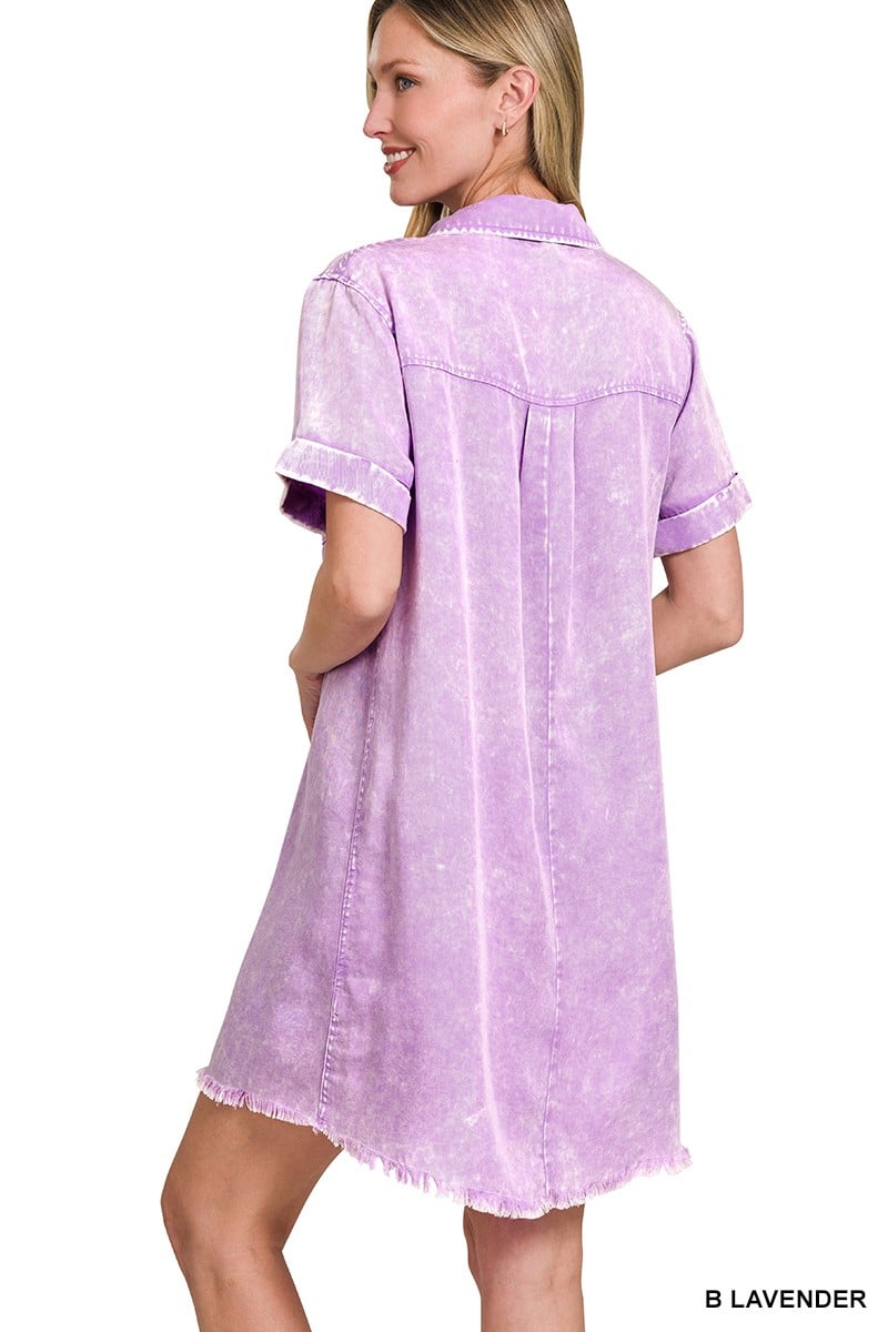 Tencel Mineral Washed Shirt Dress
