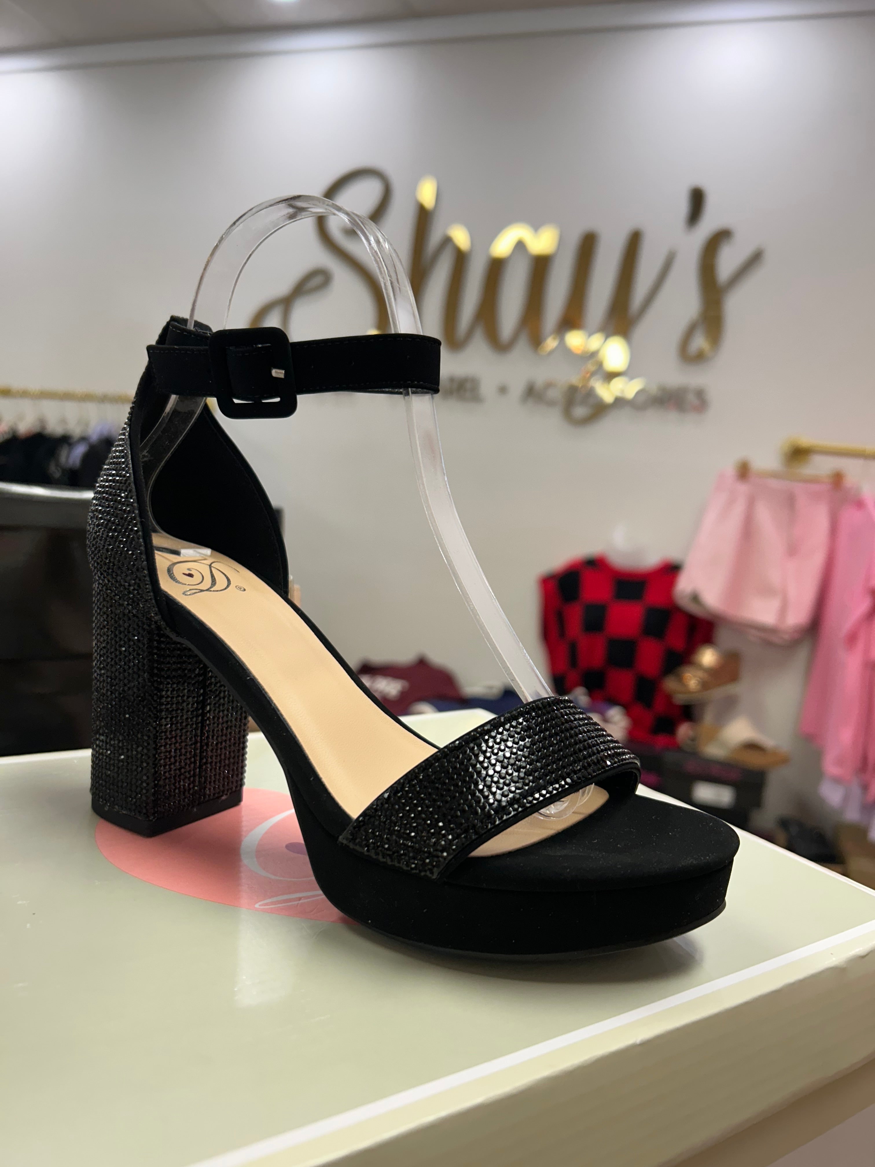 Smoor Black Rhinestone Heel