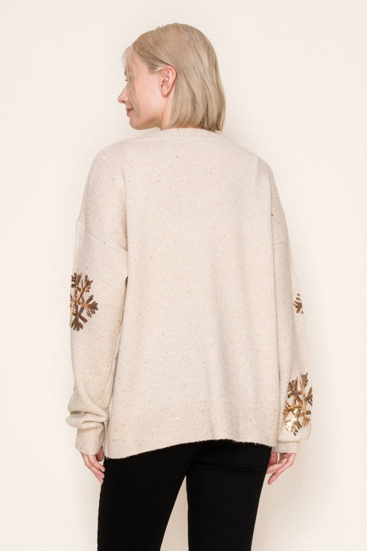Sequin Snowflake Sweater