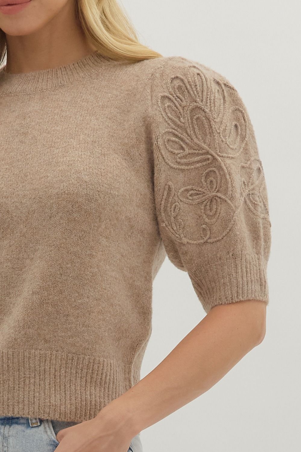 Appliqué Sleeve Detail Top