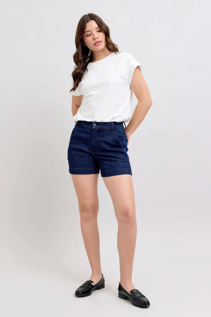 Judy Blue - HW Denim Trouser Shorts