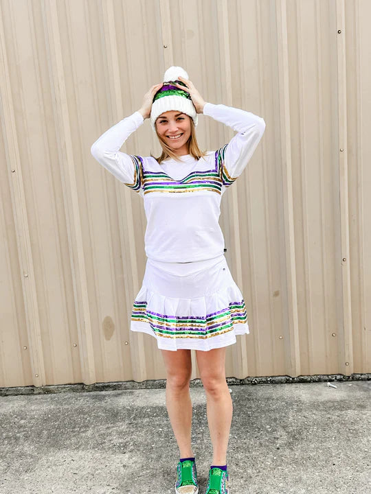 Sequin Stripes Adult Skort