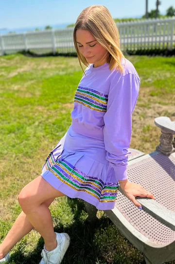 Sequin Stripes Adult Skort