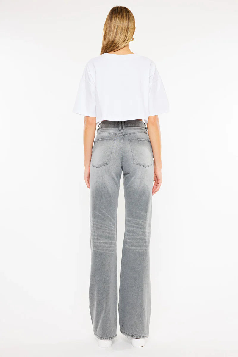Alessia Ultra High Rise 90’s Flare Jeans - LIGHT GRAY