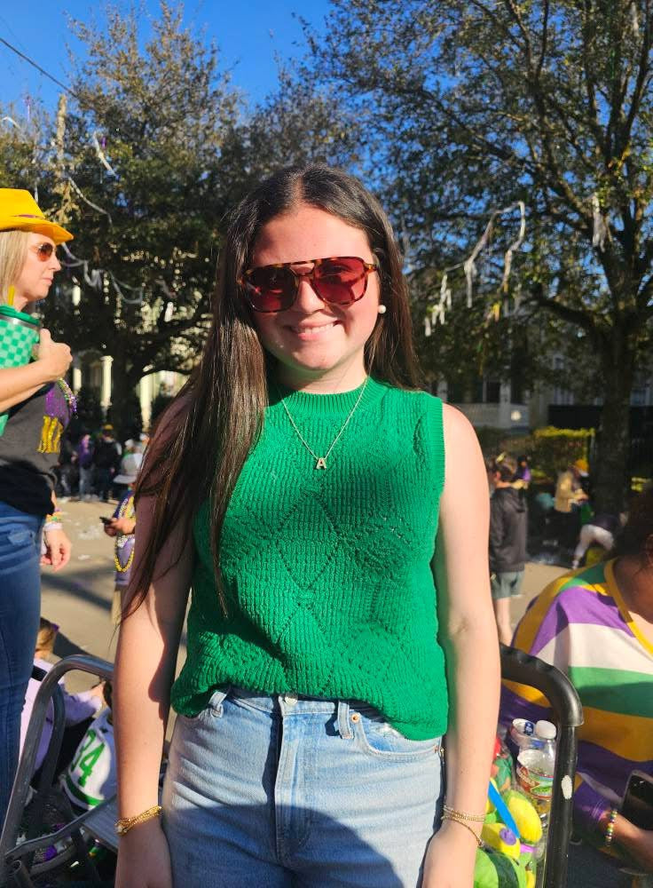 Ava- Green Sleeveless Knit Top