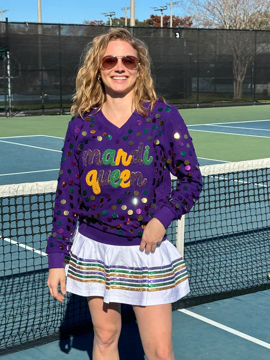 Sequin Stripes Adult Skort