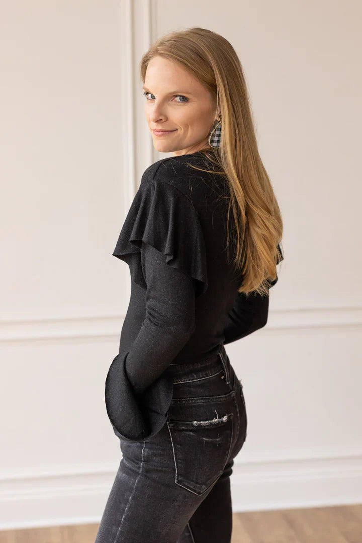 Black Shimmer Bodysuit