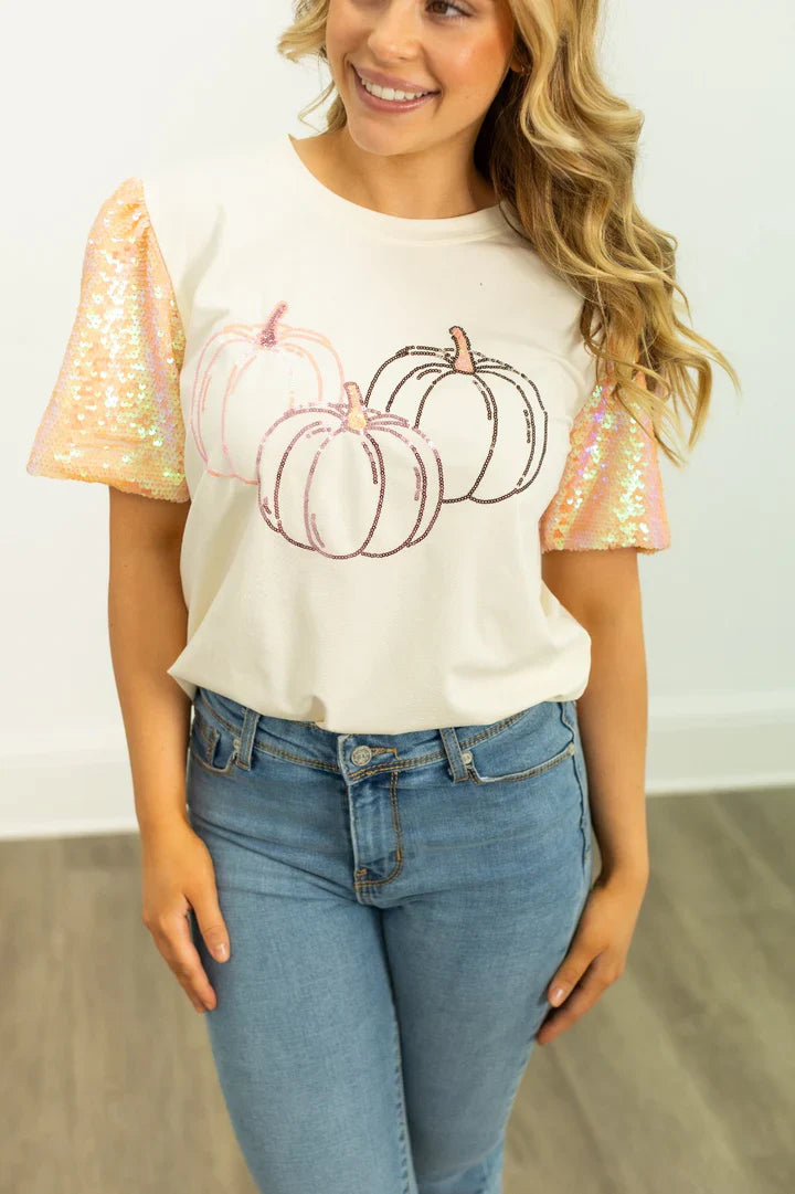 Trio Pumpkin Top