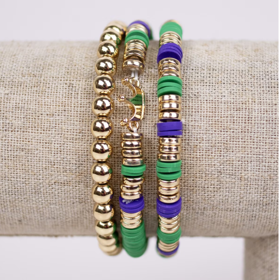 The Royal Standard- Krewe Bead Stack Bracelet