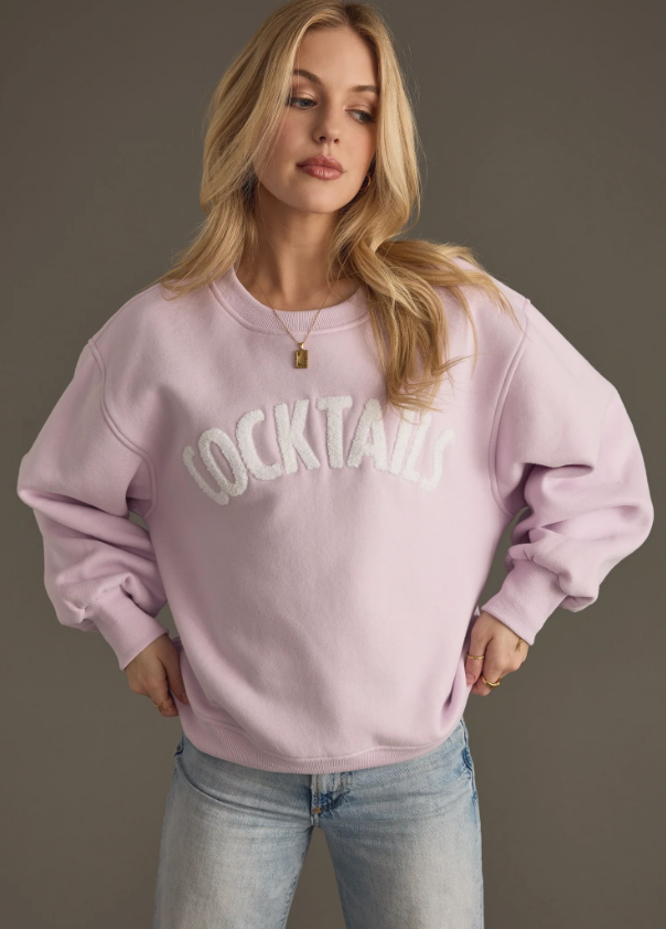 After Work Cocktails- Chenille Sweatshirt