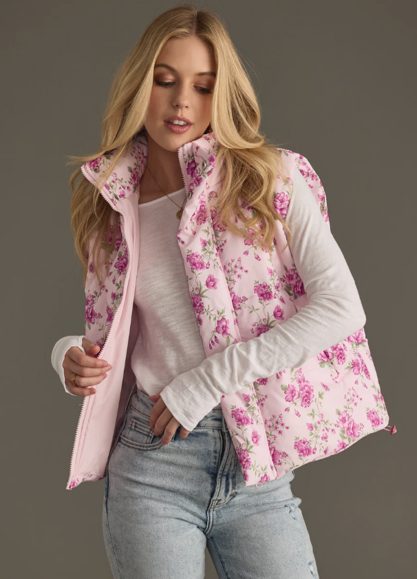 Pink Vested- Spring Floral Vest