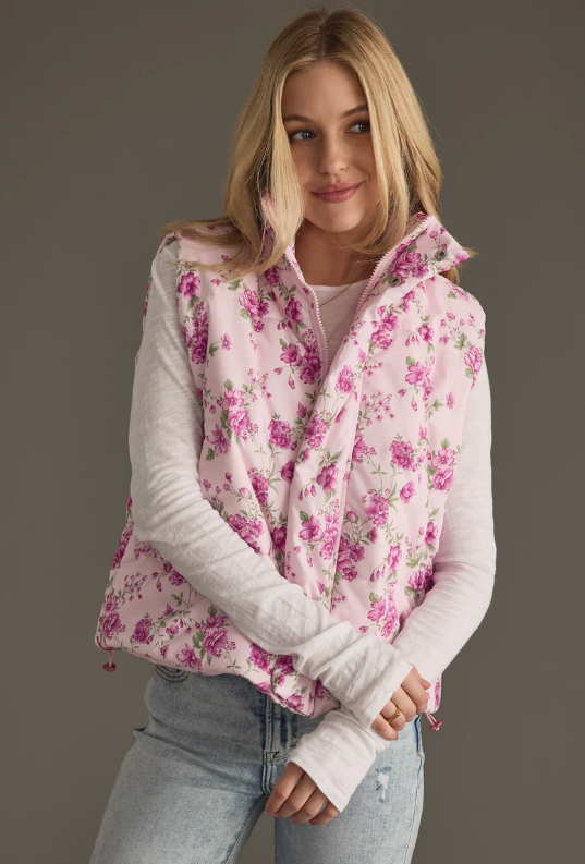 Pink Vested- Spring Floral Vest