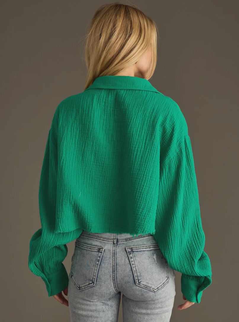 Weekend Beauty- Kelly Green top