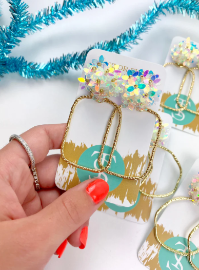 Taylor Shaye-Iridescent Flower Hoops