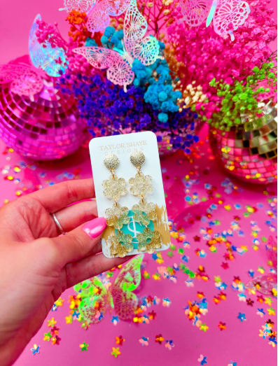 Taylor Shaye-Vibrant Triple Flower Drops