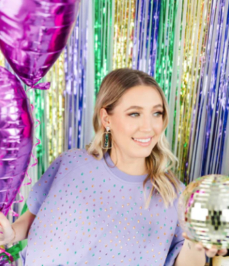 Taylor Shaye- Mardi Gras Stick Hoops