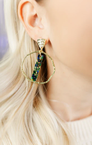 Taylor Shaye- Mardi Gras Stick Hoops