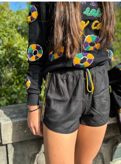 Adult Sequin Stripe Viscose Shorts