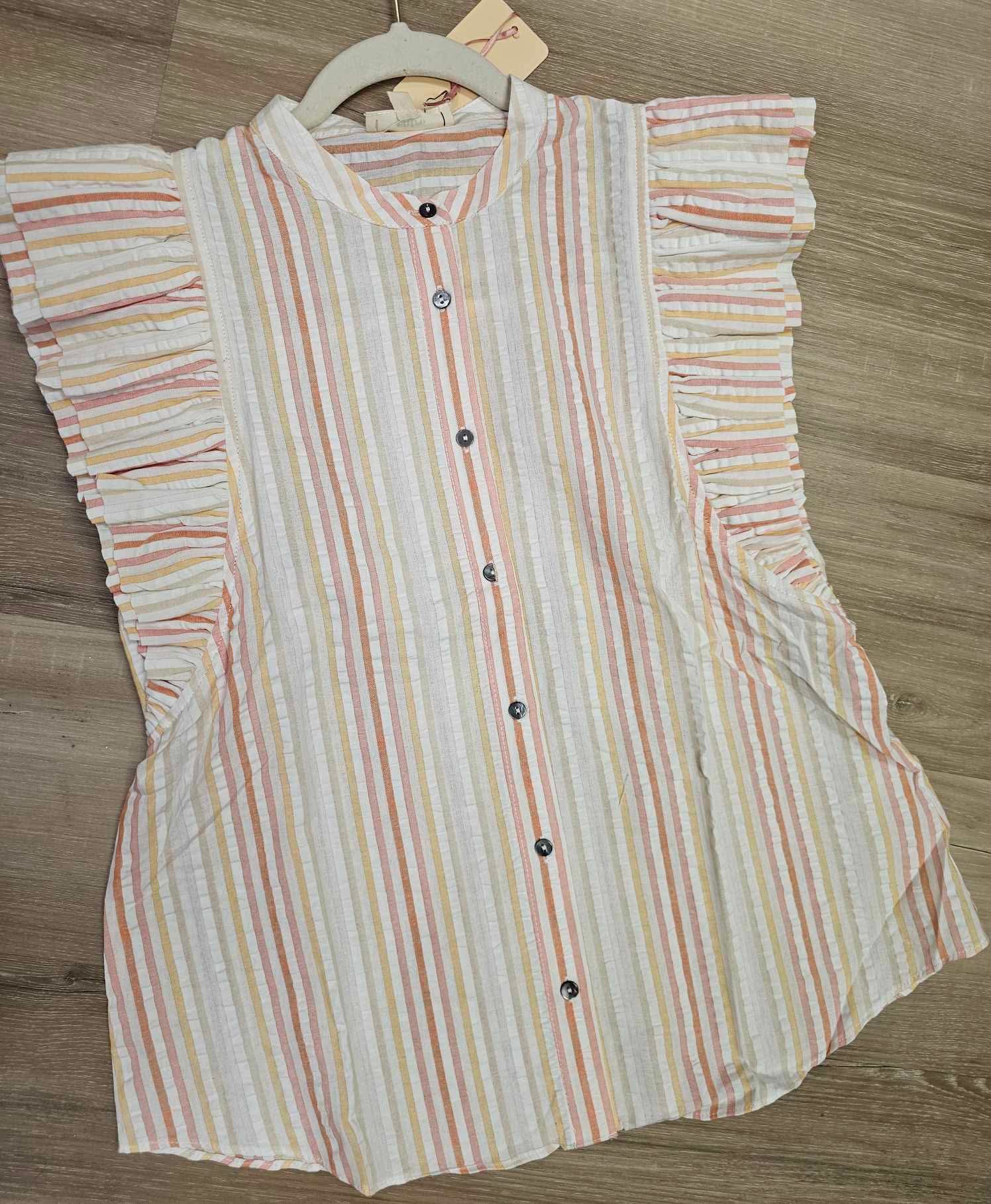 Shelly- orange and white striped top- FINAL SALE