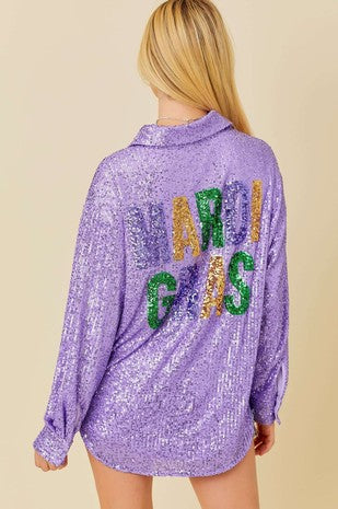 MARDI GRAS Sequin Sparkle Top