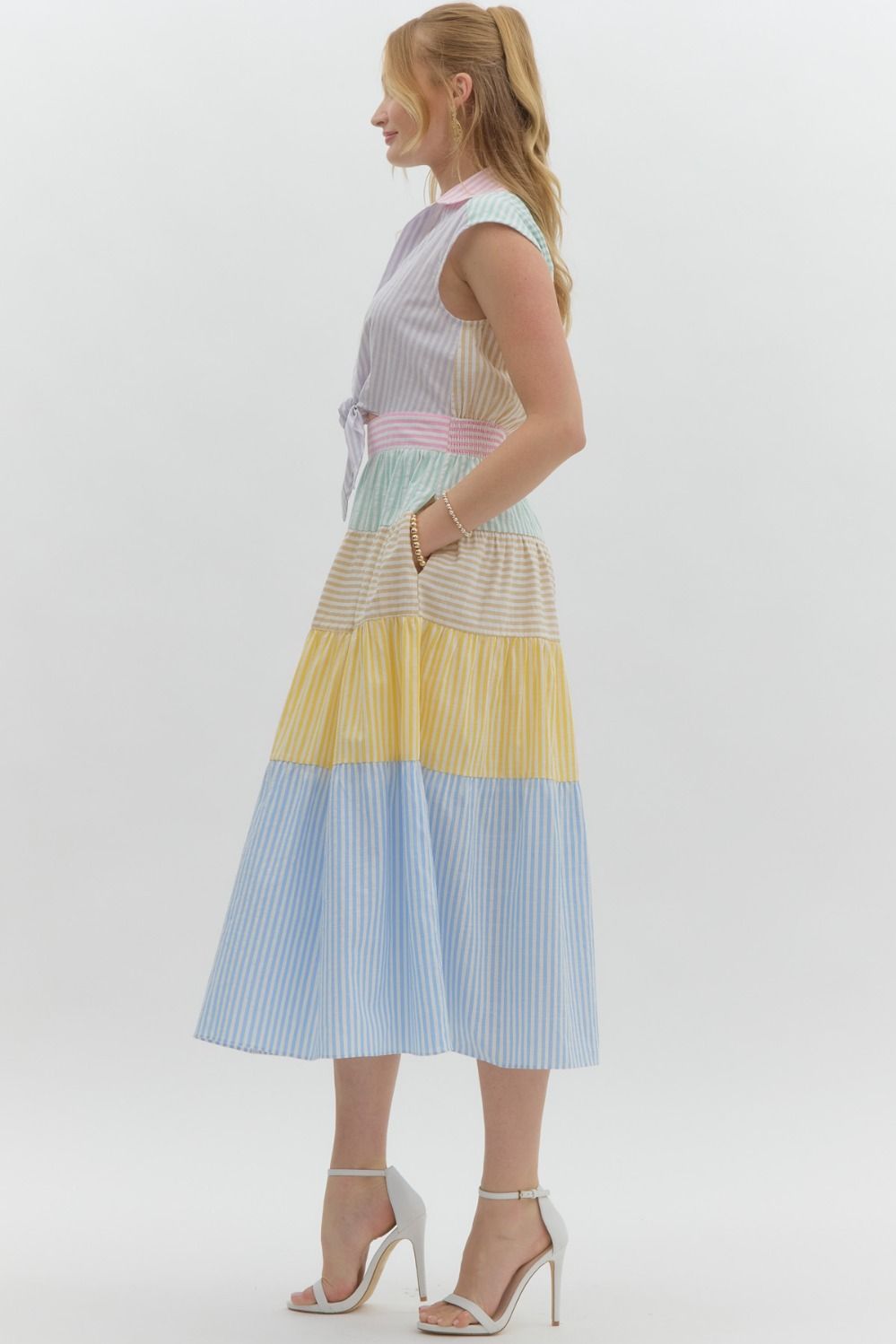 Pretty Pastels- Color Block Midi dress