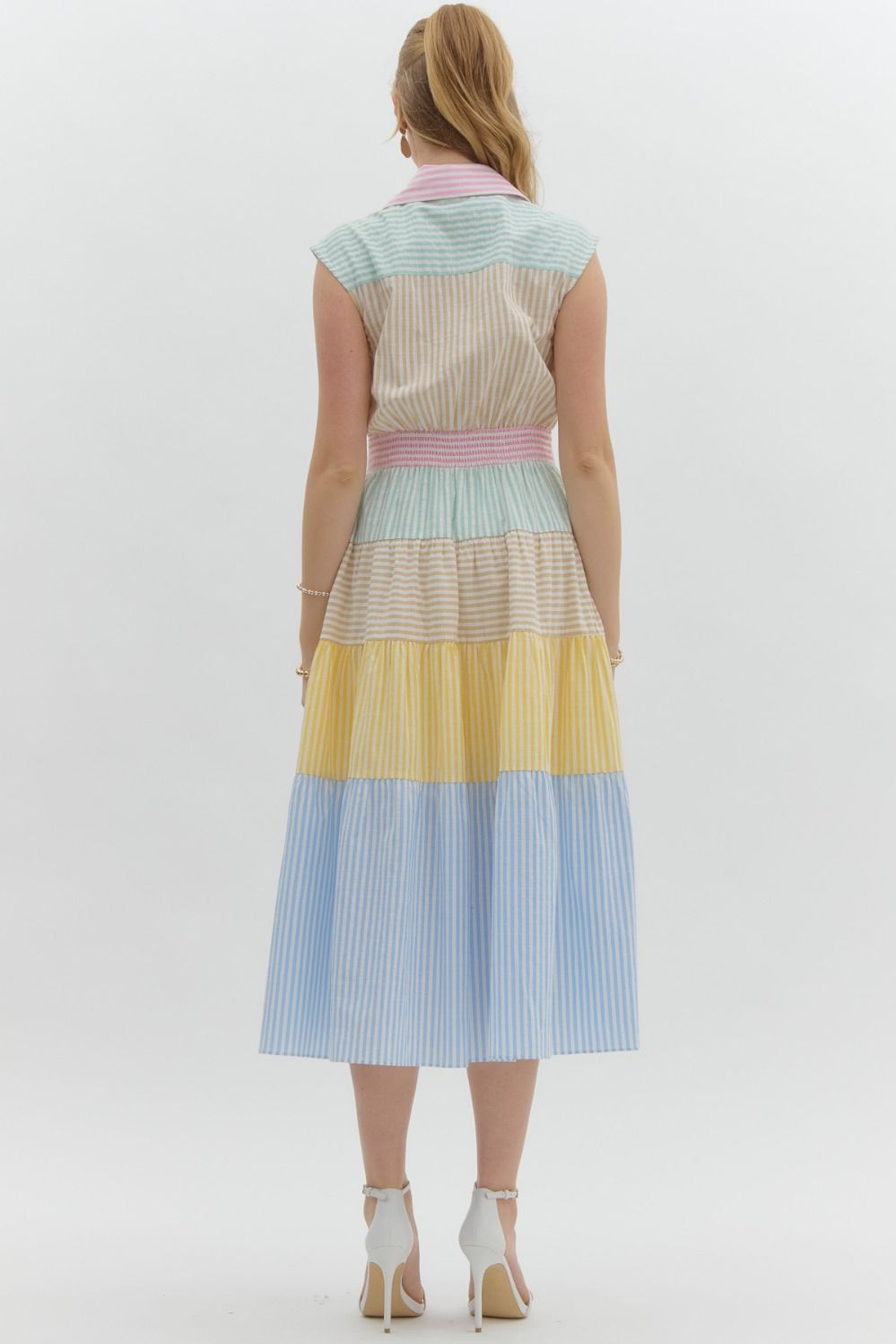 Pretty Pastels- Color Block Midi dress