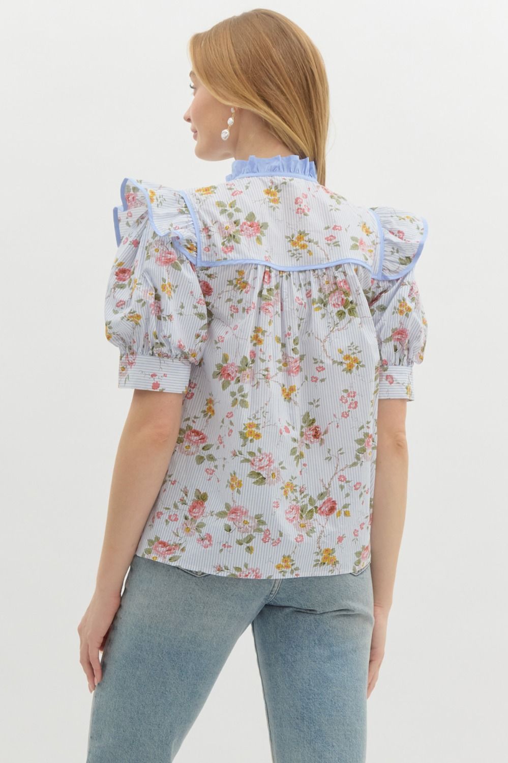 Garden Glow- V-Neck Tie front Top- FINAL SALE