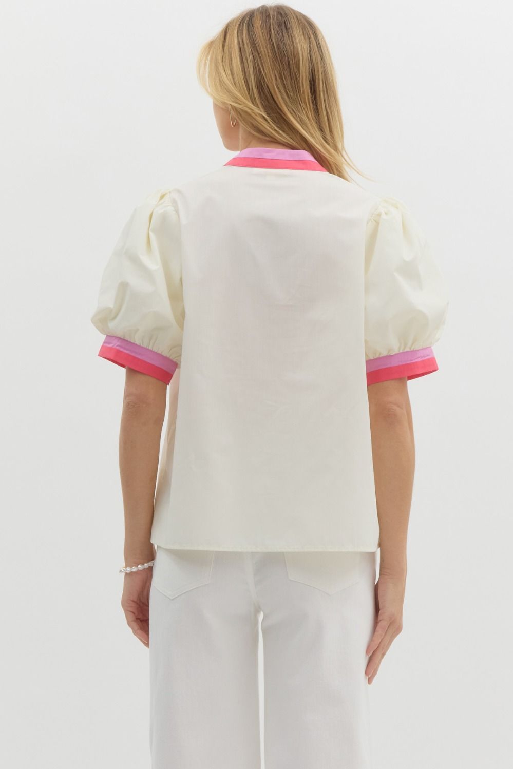 Napa- Bubble Sleeve Top With Band