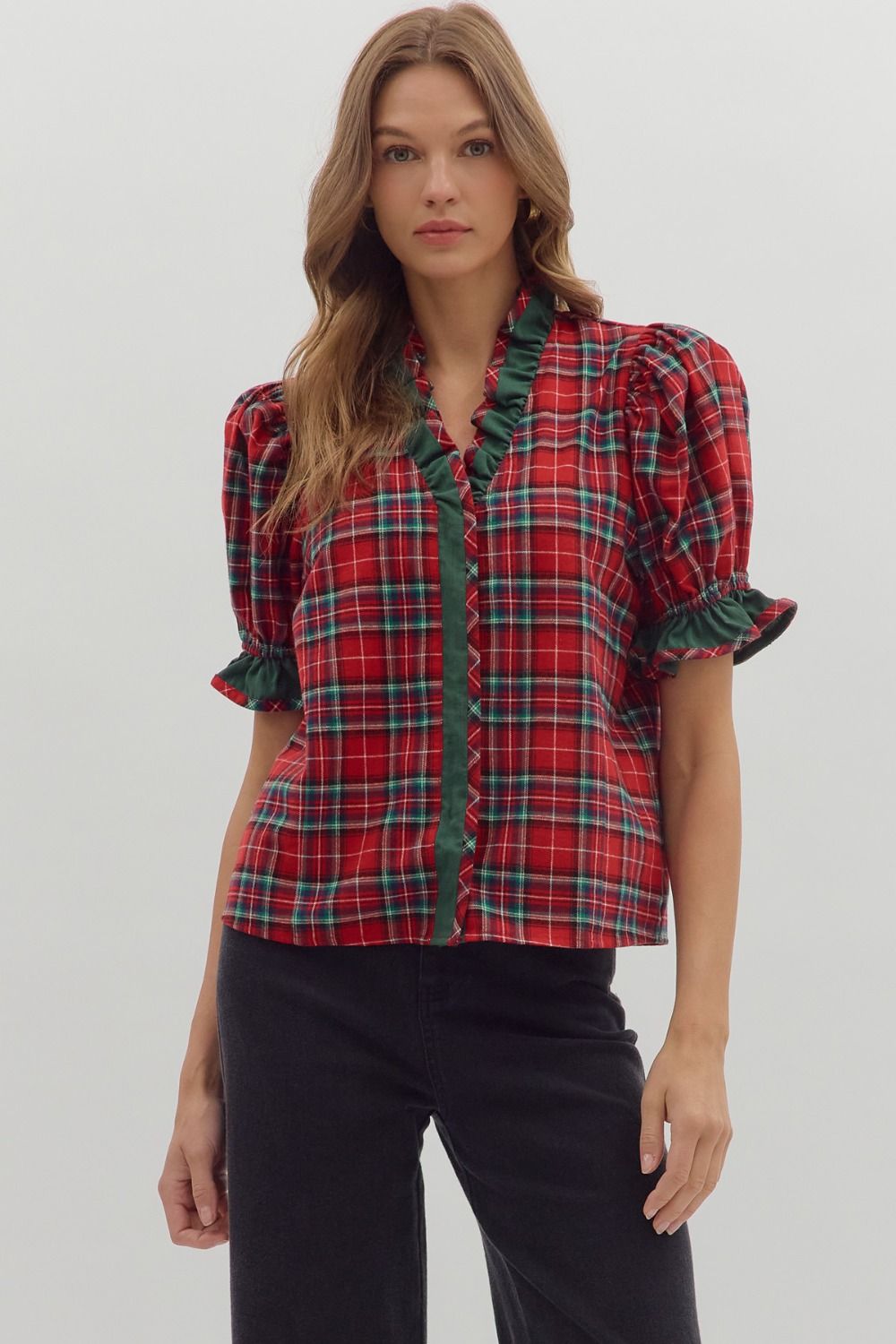 Classic Christmas- Plaid Top
