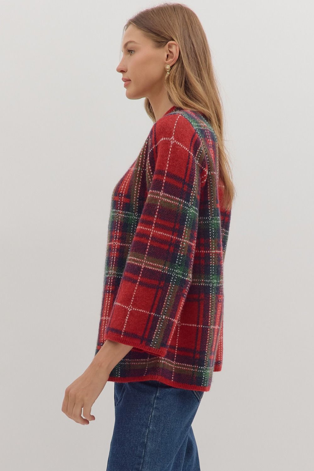 Candie- Plaid relaxed fit Sweater
