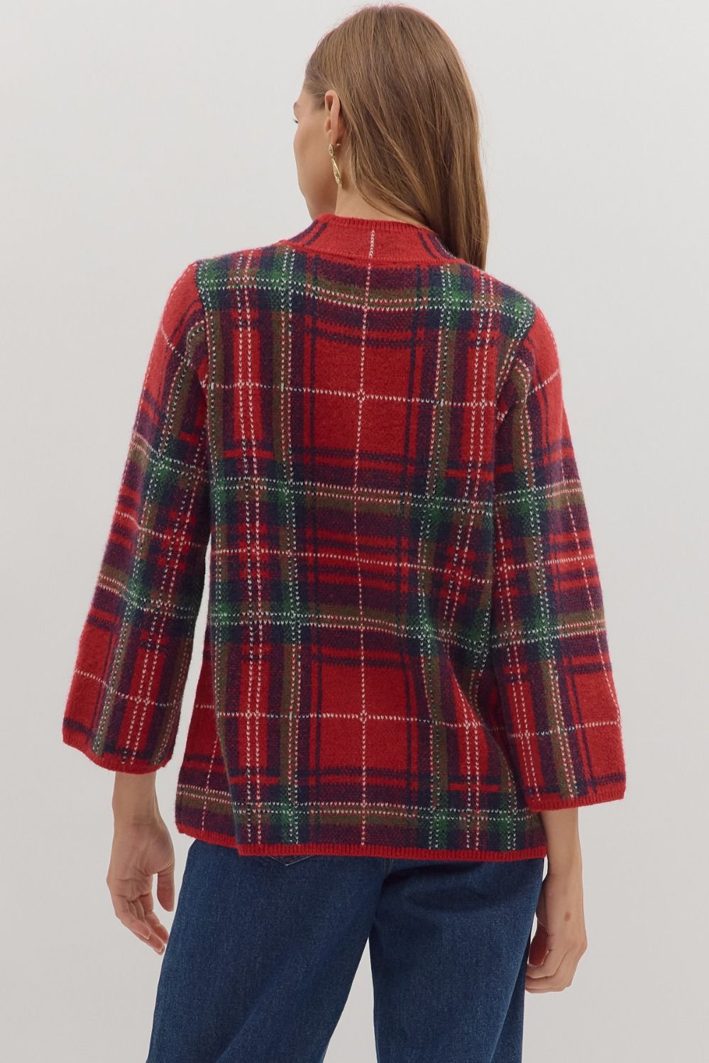 Candie- Plaid relaxed fit Sweater