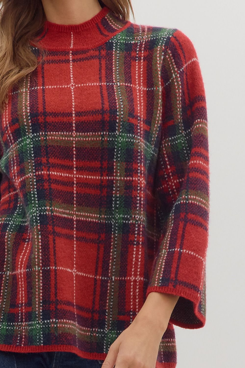 Candie- Plaid relaxed fit Sweater